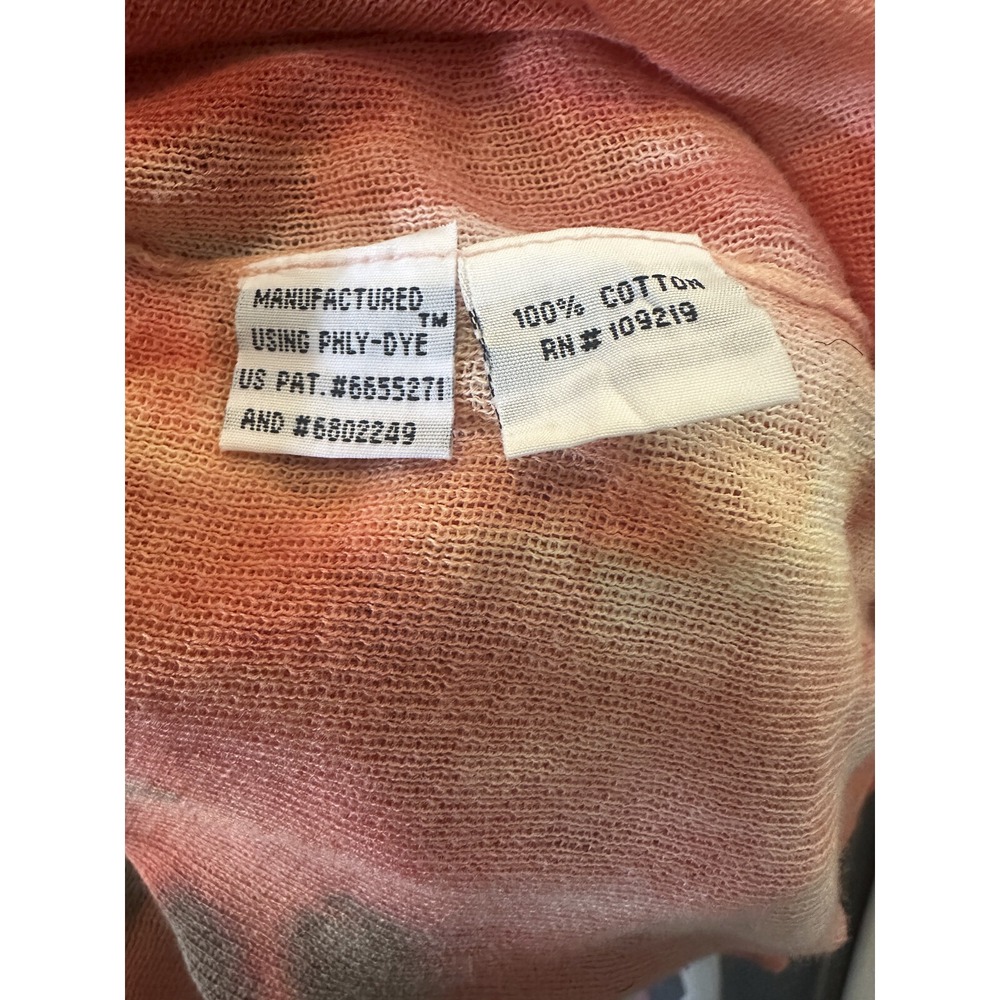 Marika Charles Y2k Tie Die Lighteight Semi Sheer LS Top Size 3 US Large Vtg Art - Picture 8 of 11